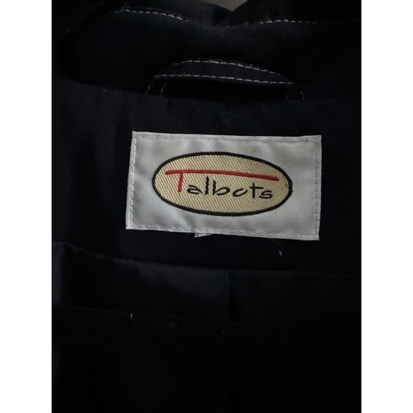 Talbots Navy Hooded Utility Jacket Women's Large Zip Front Drawstring Waist - Picture 11 of 16